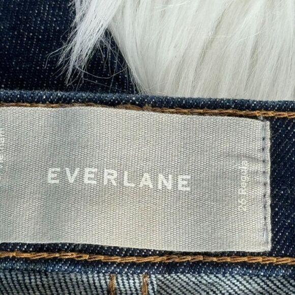 Everlane Mid Rise Dark Wash Slim Straight Jeans Sz 26 - Picture 8 of 9